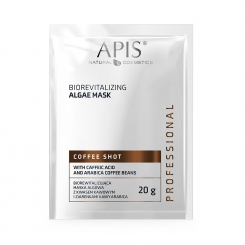 APIS CoffeeShot Biorewitalizująca maska algowa z kwasem kawowym i ziarenkami kawy 20g